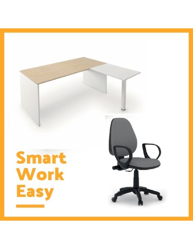 scrivania con sedia ergonomica per smart working adatte sia per l'uso in ufficio che a casa