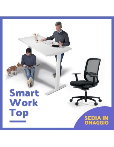 scrivania smart working regolabile in altezza elettricamente per lavora più comodi
