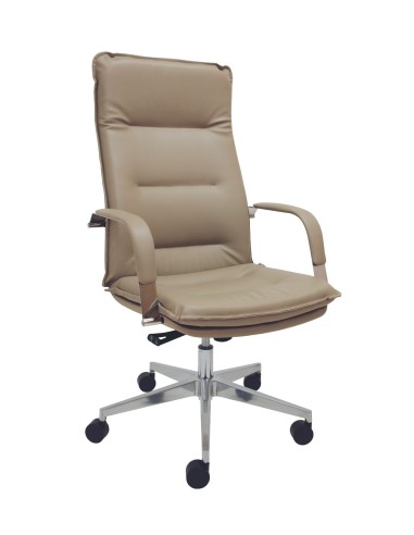 poltrona ufficio sedia direzionale cromata rivestimento in tessuto o ecopelle