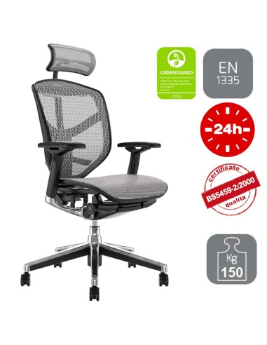 Enjoy Elite - poltrona comfort certificata per uso 24 ore in ufficio e fino a 150 kg