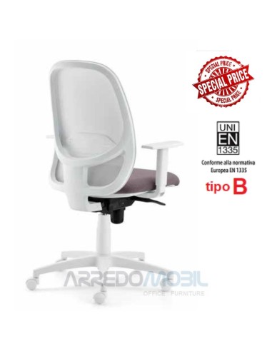 sedia ufficio in rete certificata 1335 tipo b braccioli regolabili perfetta per smartworking