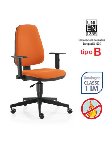 Sedia ergonomica per ufficio certificata UNI 1335 tipo B - la più economica
