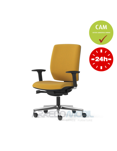 sedia ufficio certificata CAM e UNI en 1335 tipo A e certificata 24 ore di lavoro codici per mepa