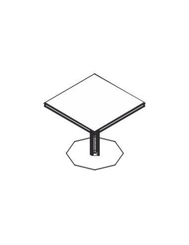 Tavolo riunione quadrato con basamento in metallo